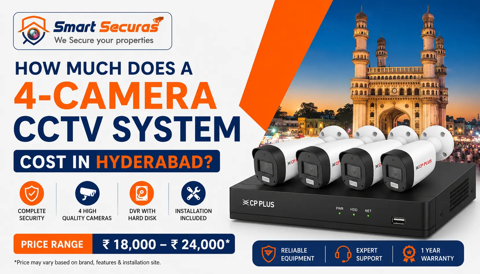 How Much Does a 4-Camera CCTV System Cost in Hyderabad? (2026 Guide)